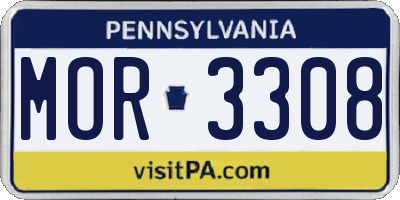 PA license plate MOR3308