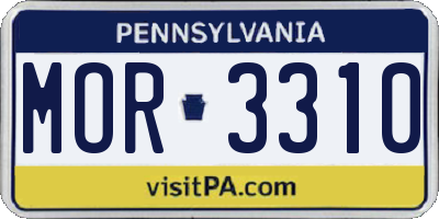 PA license plate MOR3310