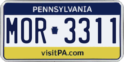 PA license plate MOR3311