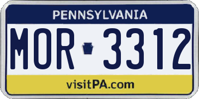 PA license plate MOR3312