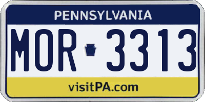 PA license plate MOR3313