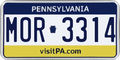 PA license plate MOR3314