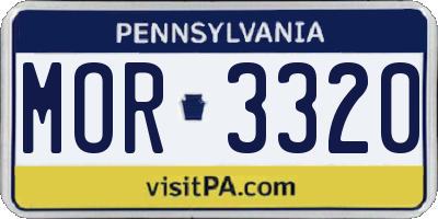 PA license plate MOR3320