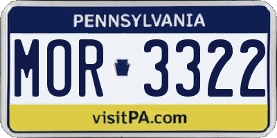 PA license plate MOR3322