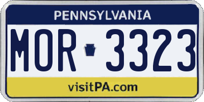 PA license plate MOR3323