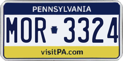 PA license plate MOR3324