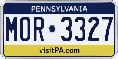 PA license plate MOR3327