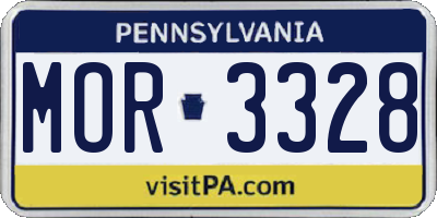 PA license plate MOR3328