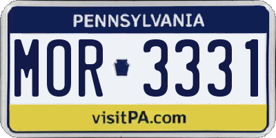 PA license plate MOR3331