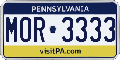 PA license plate MOR3333