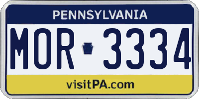 PA license plate MOR3334