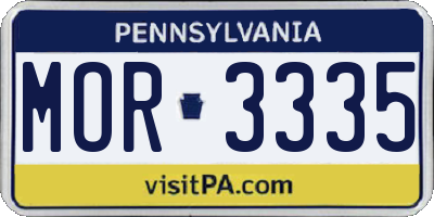 PA license plate MOR3335