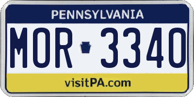 PA license plate MOR3340