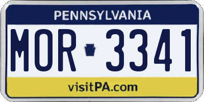 PA license plate MOR3341