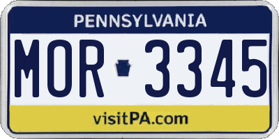 PA license plate MOR3345