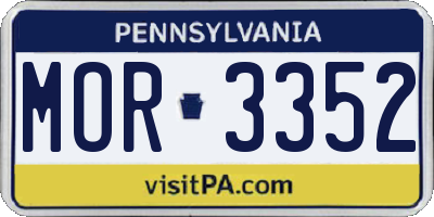 PA license plate MOR3352
