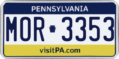 PA license plate MOR3353