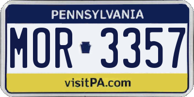 PA license plate MOR3357