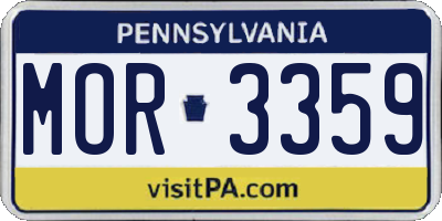 PA license plate MOR3359