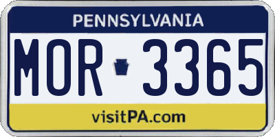 PA license plate MOR3365