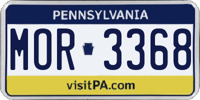 PA license plate MOR3368