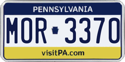 PA license plate MOR3370
