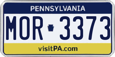PA license plate MOR3373