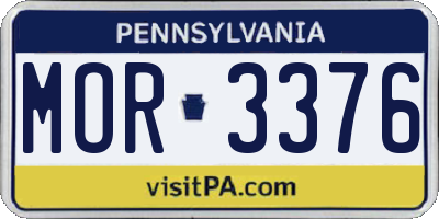 PA license plate MOR3376