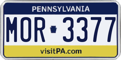 PA license plate MOR3377