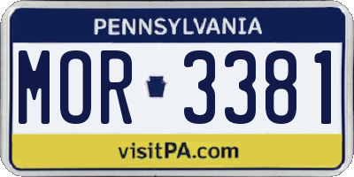 PA license plate MOR3381