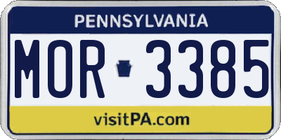 PA license plate MOR3385