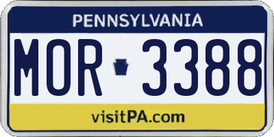 PA license plate MOR3388