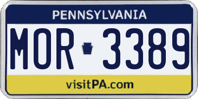 PA license plate MOR3389