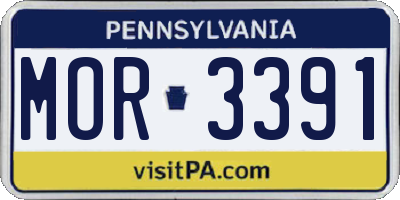 PA license plate MOR3391