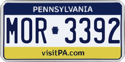 PA license plate MOR3392