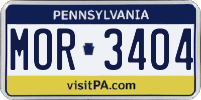 PA license plate MOR3404
