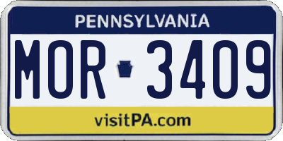 PA license plate MOR3409