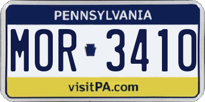 PA license plate MOR3410