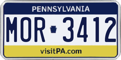PA license plate MOR3412