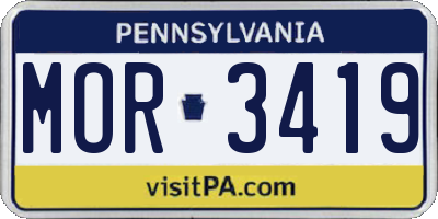 PA license plate MOR3419