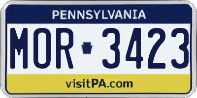 PA license plate MOR3423