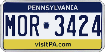 PA license plate MOR3424