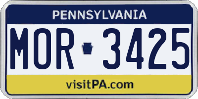PA license plate MOR3425