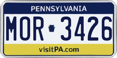 PA license plate MOR3426