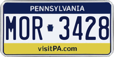 PA license plate MOR3428