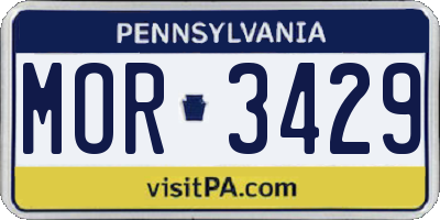 PA license plate MOR3429