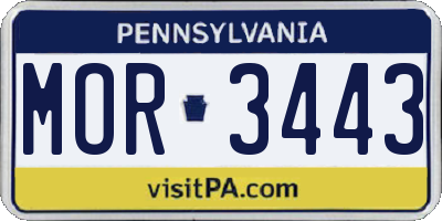 PA license plate MOR3443