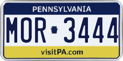 PA license plate MOR3444