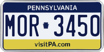 PA license plate MOR3450