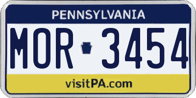 PA license plate MOR3454